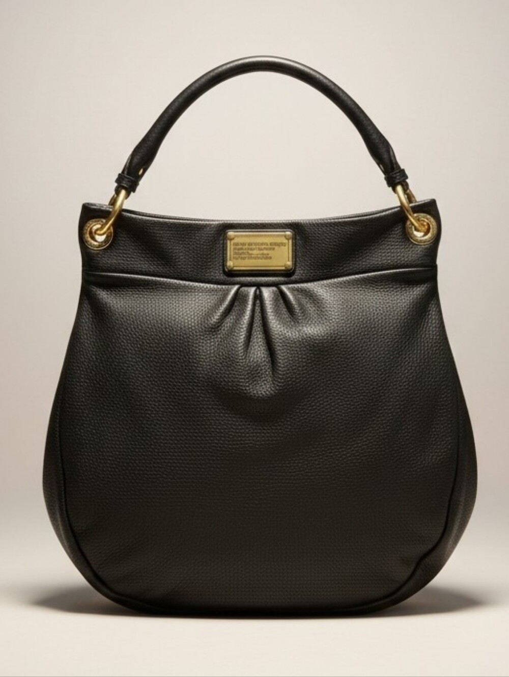 Marc by Marc Jacobs Classic Q Hillier Black Pebbled Leather Hobo Bag Boho Luxe